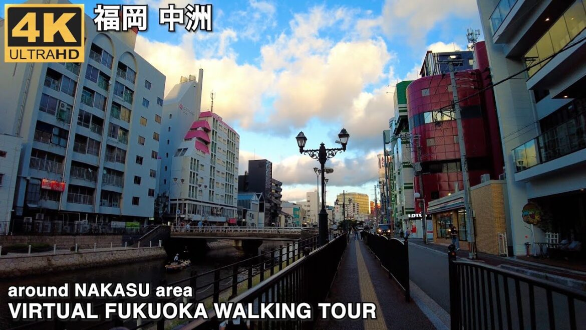 福岡の中洲を歩く4k virtual Fukuoka japan walking tour around Nakasu