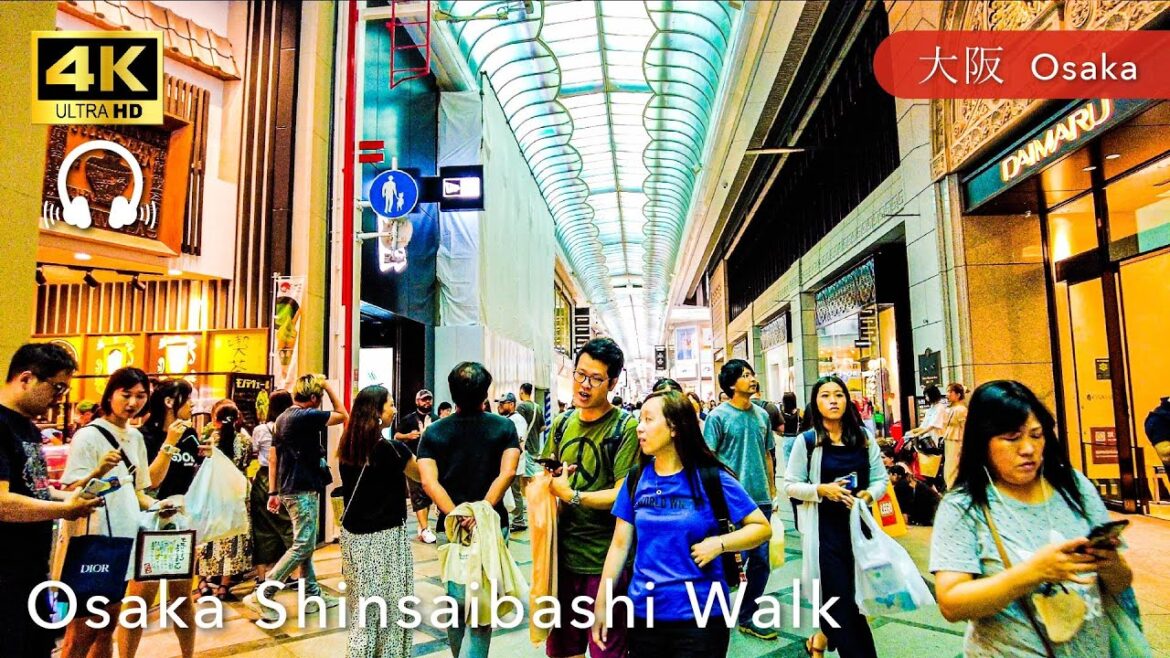 【Osaka💖】 Walk Japan - Osaka Daytime Walking in Shinsaibashi ASMR [4K]