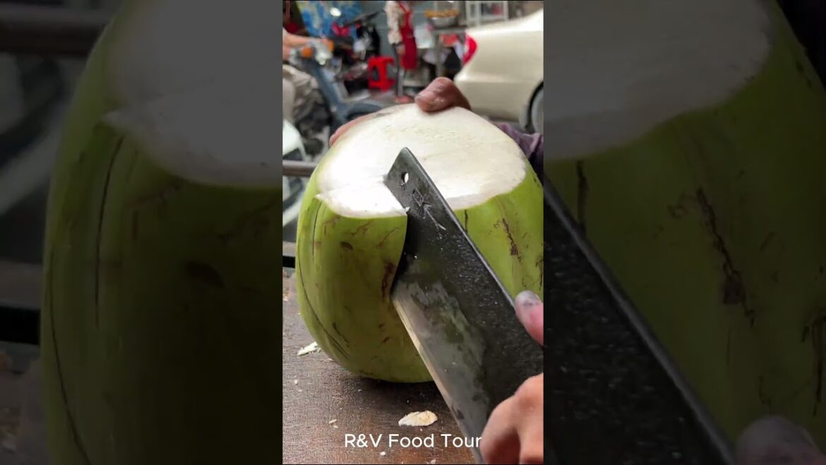 Green coconut cutting skill #shorts #streetfood #viral #coconut #asmr
