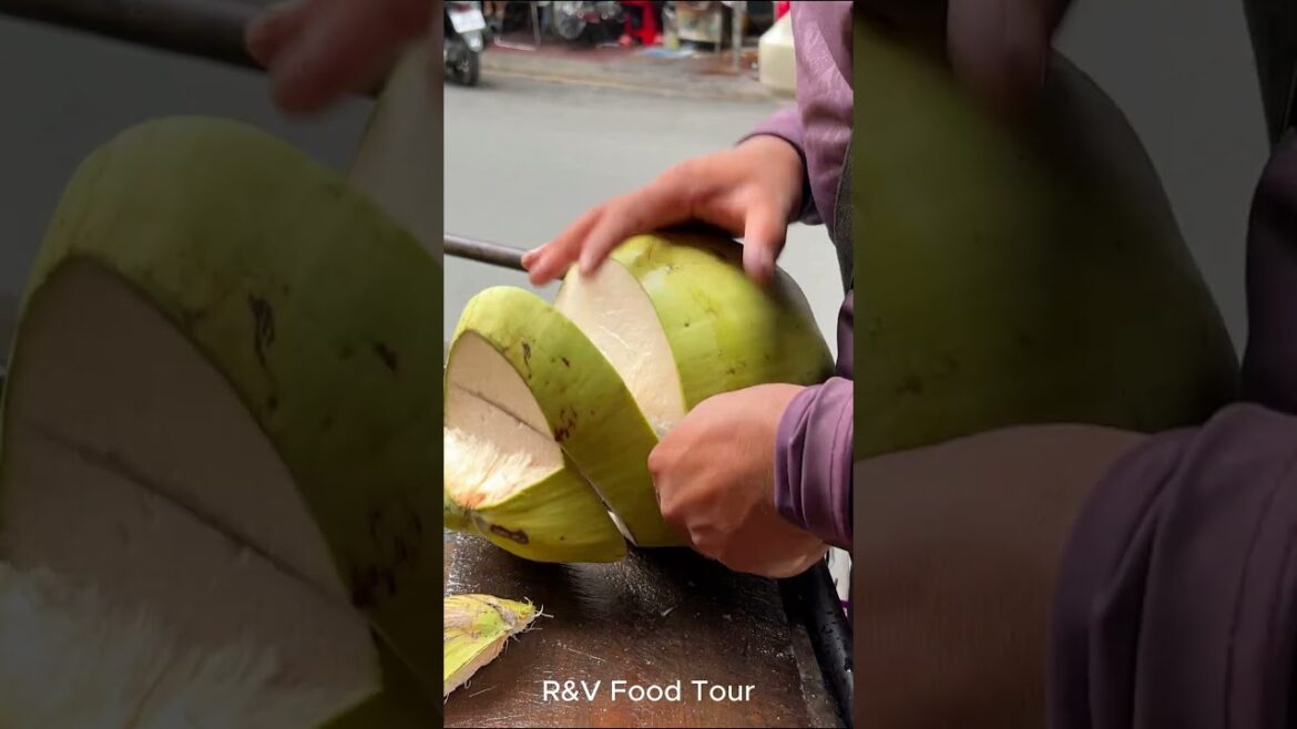 Best way to peel coconut #shorts #streetfood #coconut #viral #asmr