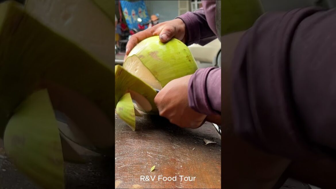Golden coconut cutting skill #shorts #streetfood #coconut #viral #asmr Golden coconut cutting skill #shorts #streetfood #coconut #viral #asmr
