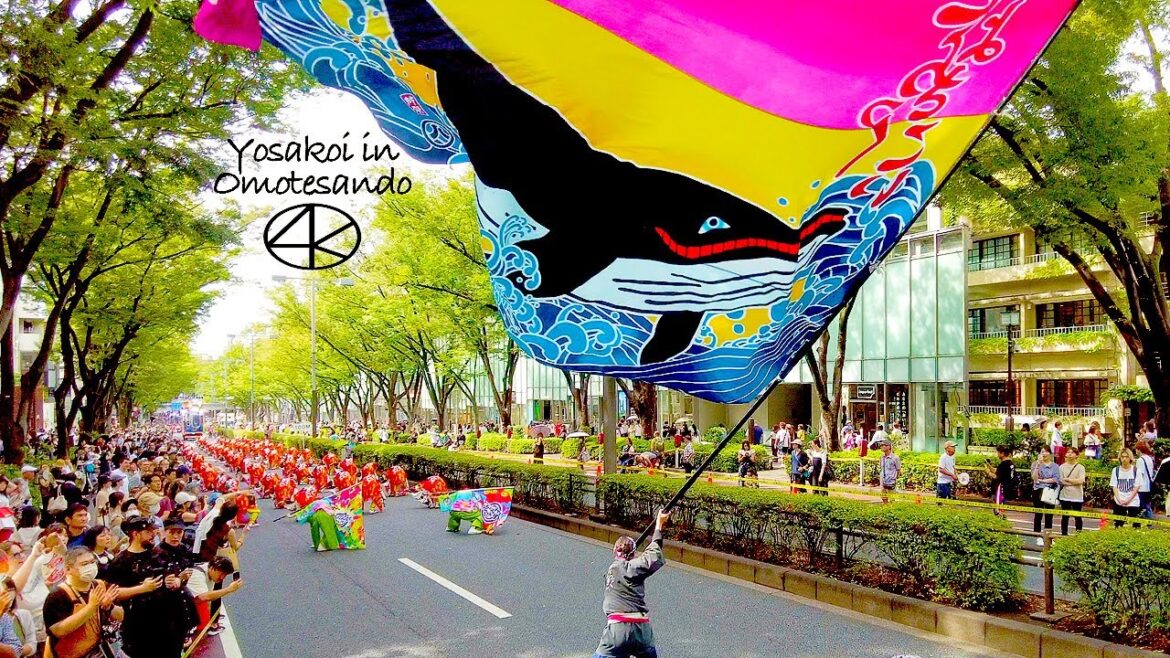 4K【表参道のよさこい】原宿表参道元氣祭スーパーよさこい 2023 東京 Japan