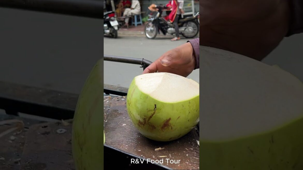 Crazy speed fresh coconut cutting skill #shorts #viral #streetfood #coconut #asmr