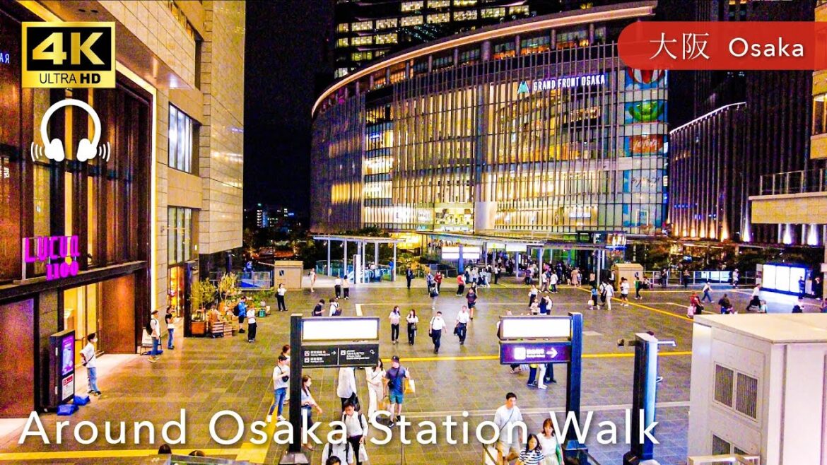 【Osaka💖】 Walk Japan  - Walking around Osaka Station in the evening ASMR [4K]