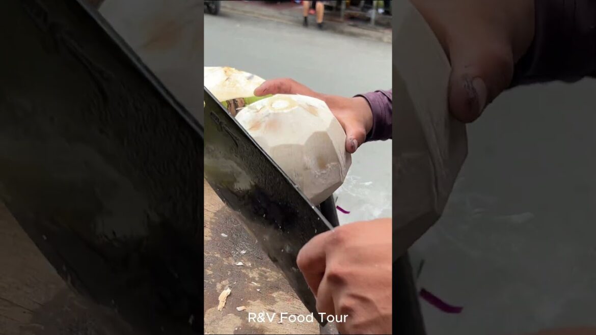 Fresh coconut cutting skill #shorts #streetfood #coconut #viral #asmr