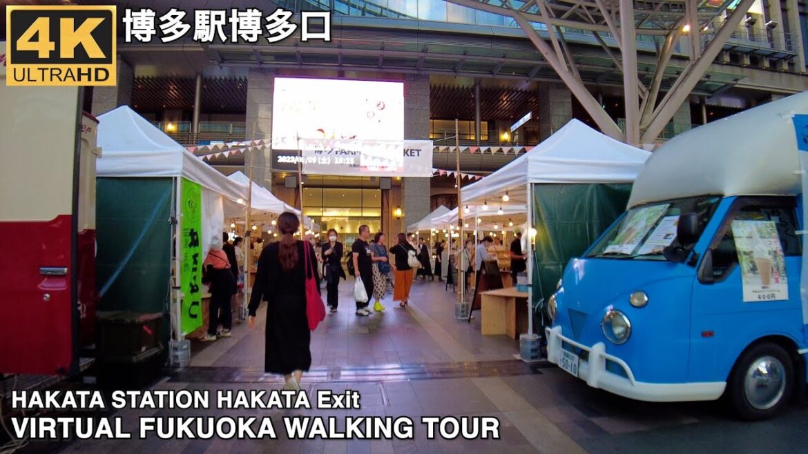 博多駅博多口を歩く 4k virtual Fukuoka japan walking tour around Hakata station Hakata Exit