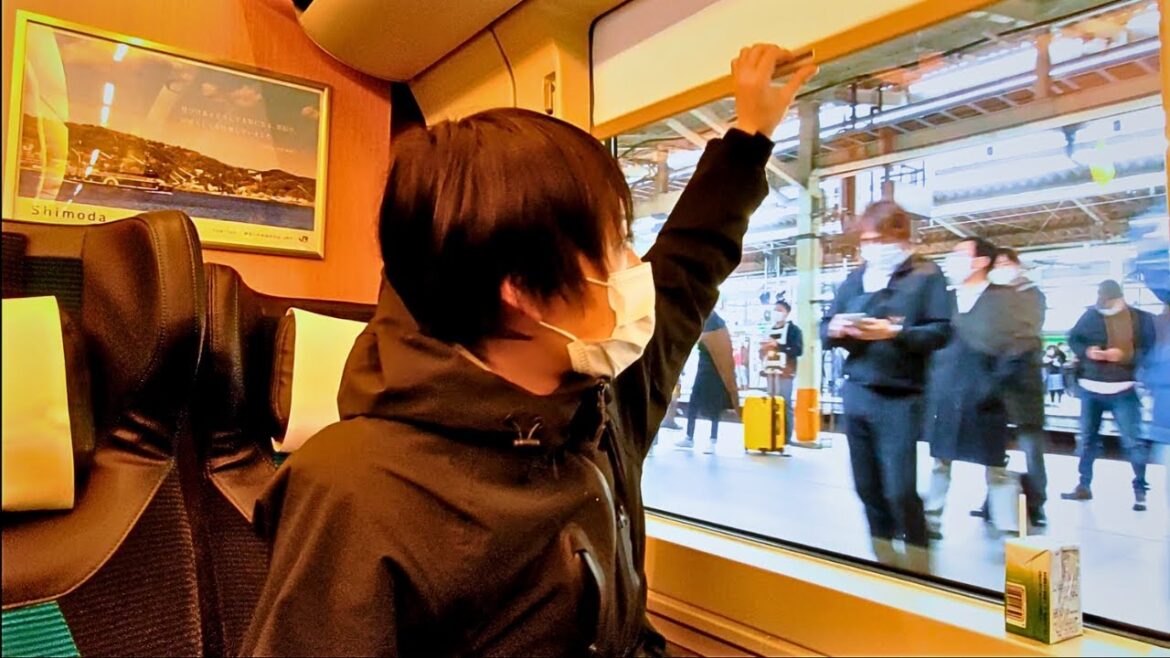 The lively Tokaido Line. First class travel from Odawara to Tokyo.