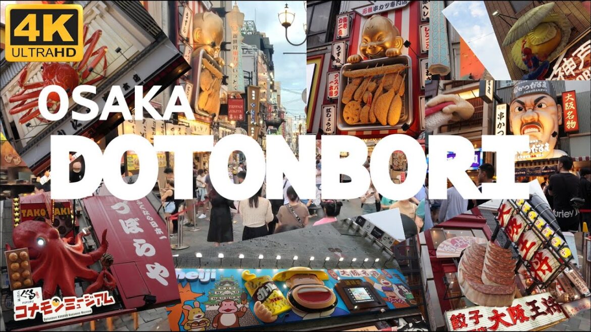 【4K】道頓堀 お散歩（メイン通り）　～ Walking in Dotonbori (Main Street), Osaka Japan ～