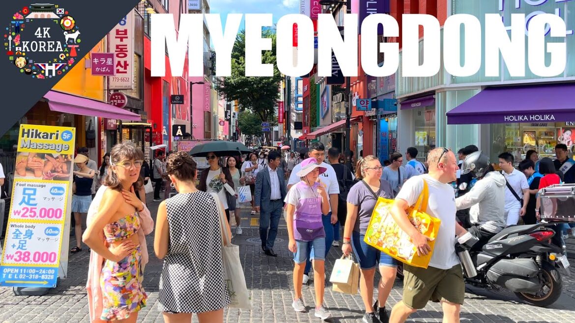 Myeongdong Walking Tour, Korea Travel ☀️ 36℃/96.8℉ 🔥 Hot Summer in Seoul 💦