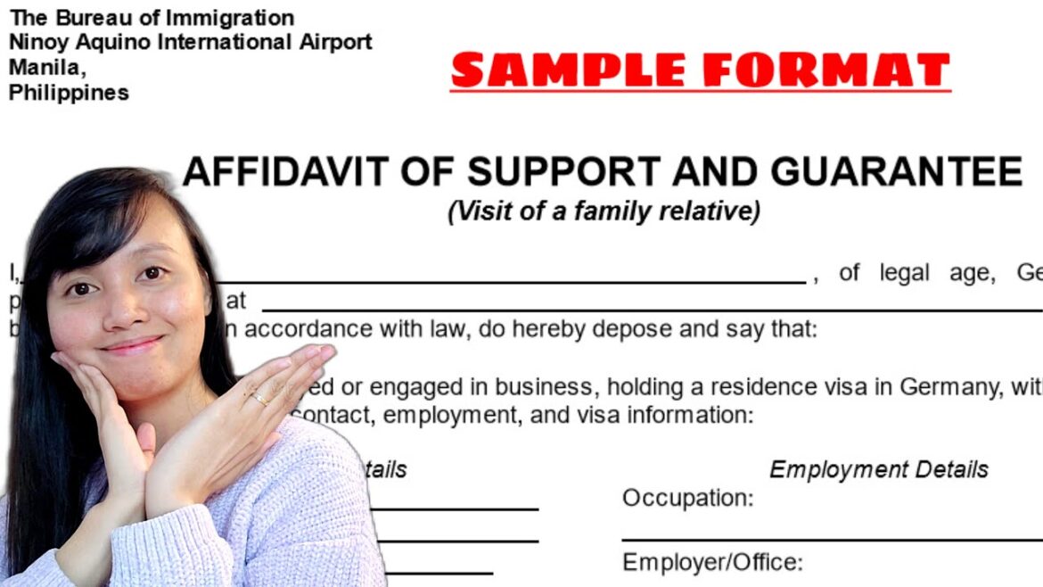 AFFIDAVIT OF SUPPORT AND GUARANTEE SAMPLE FORMAT AFFIDAVIT OF SUPPORT AND GUARANTEE SAMPLE FORMAT
