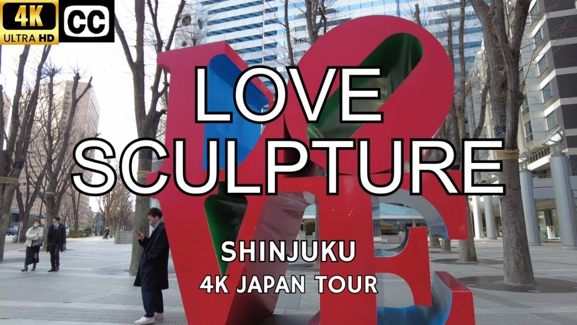 [4K] Japan Walk Tour | Love Sculpture | Shinjuku | Tokyo