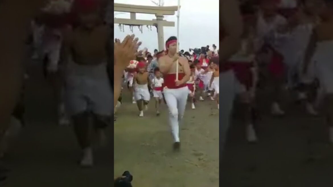 Running a Mikoshi Along the Beach #shorts