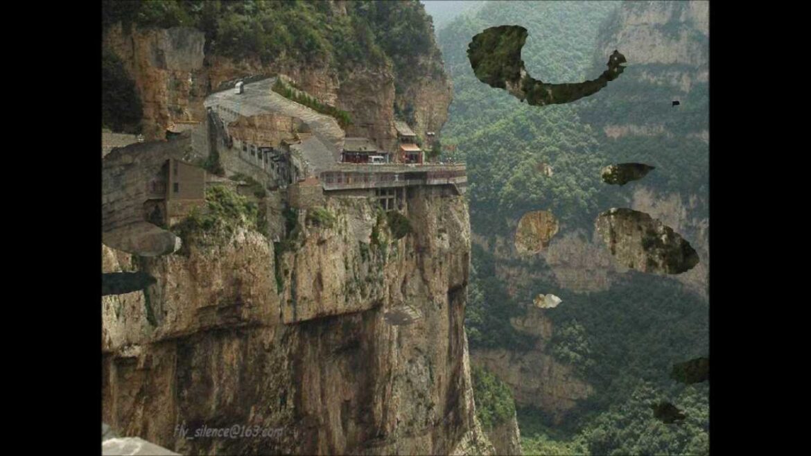 Buddhist Temple in Northern China. Temple Suspended/Built in the Mountains.
