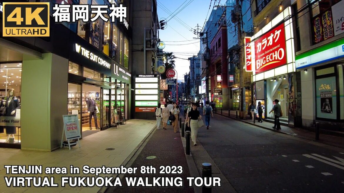 福岡天神を歩く4k virtual Fukuoka japan walking tour around Tenjin