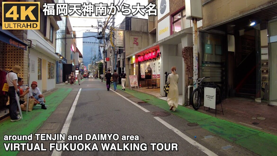 福岡天神南から大名を歩く4k virtual Fukuoka japan walking tour from Tenjin to Daimyo area