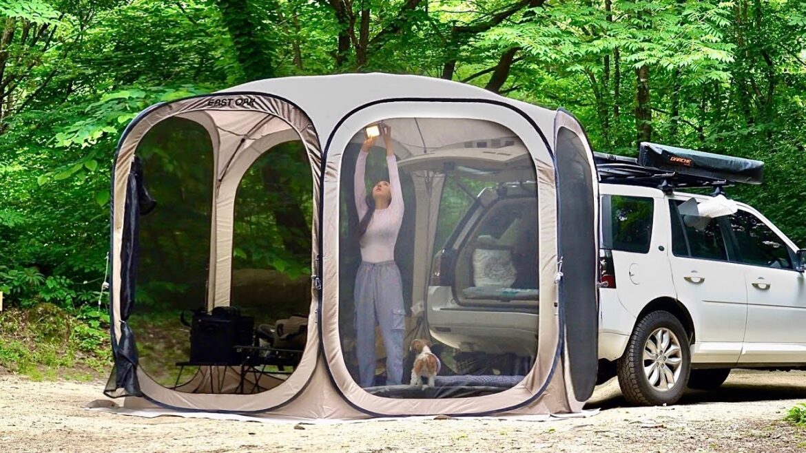 여름 캠핑 못하는 이유 ! 벌레 마라탕은 그만 😱 이런 원터치 메쉬 텐트 보셨나요? 여름 최고 텐트 🌟 계곡 캠핑ㅣ솔로 캠핑ㅣ차박 캠핑ㅣ캠핑 브이로그