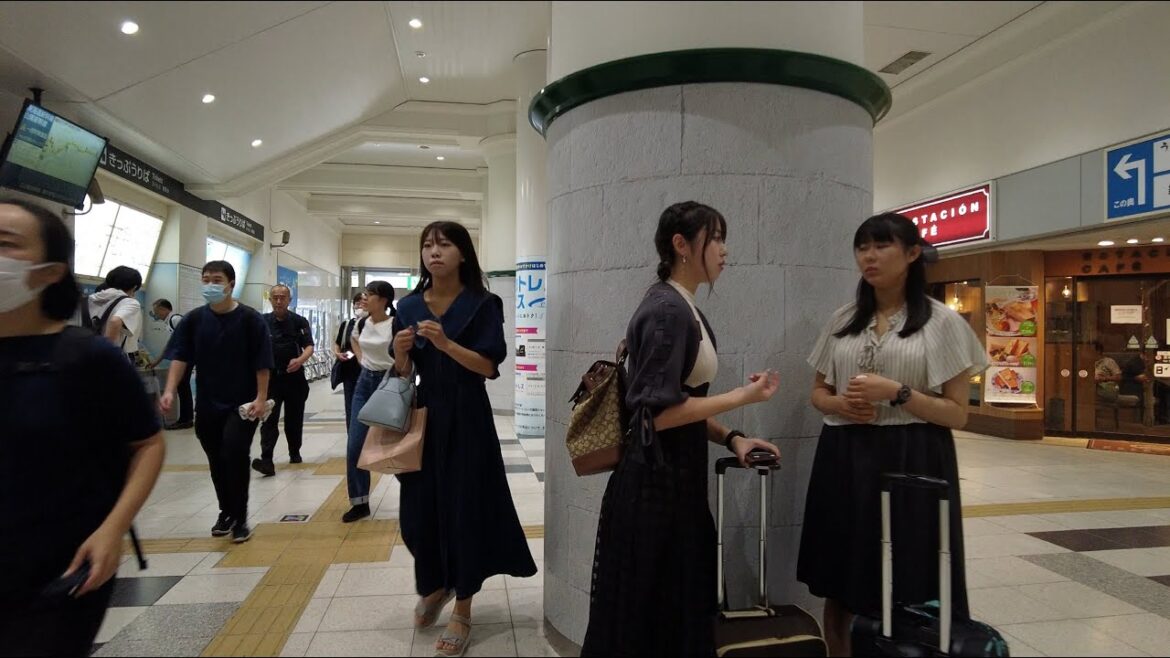 고베의 중심 산노미야역에서 신칸센이 있는 신고베까지 즐거운 여행 | Walking from Sannomiya Station to Shin-Kobe [4K]