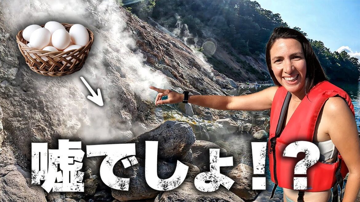 初めての日本の温泉卵に衝撃を隠し切れない外国人バイク女子|日本縦断バイク旅 8日目 初めての日本の温泉卵に衝撃を隠し切れない外国人バイク女子|日本縦断バイク旅 8日目