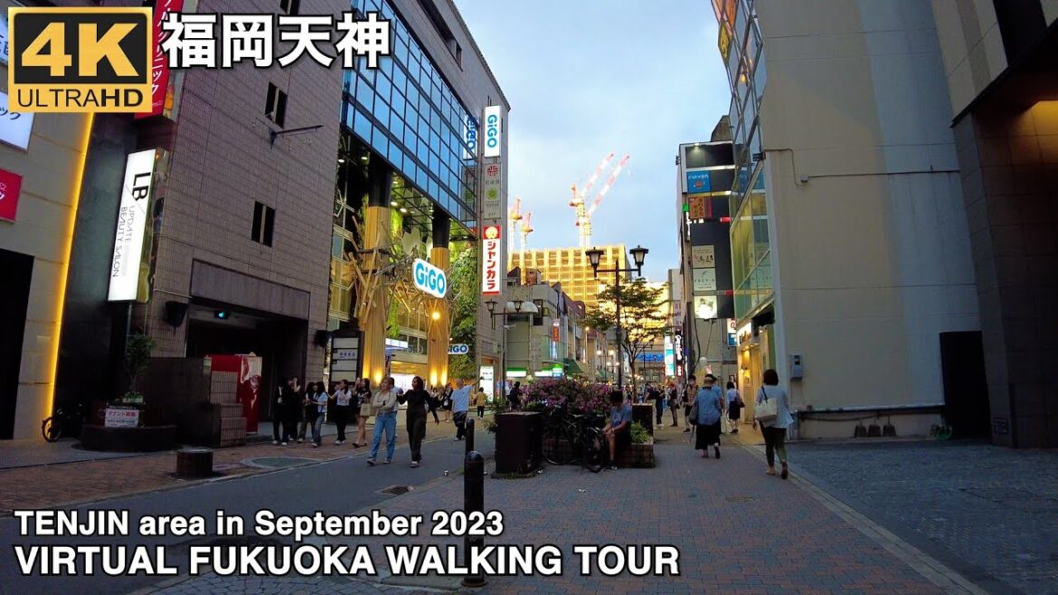 福岡天神を歩く4k virtual Fukuoka japan walking tour around Tenjin