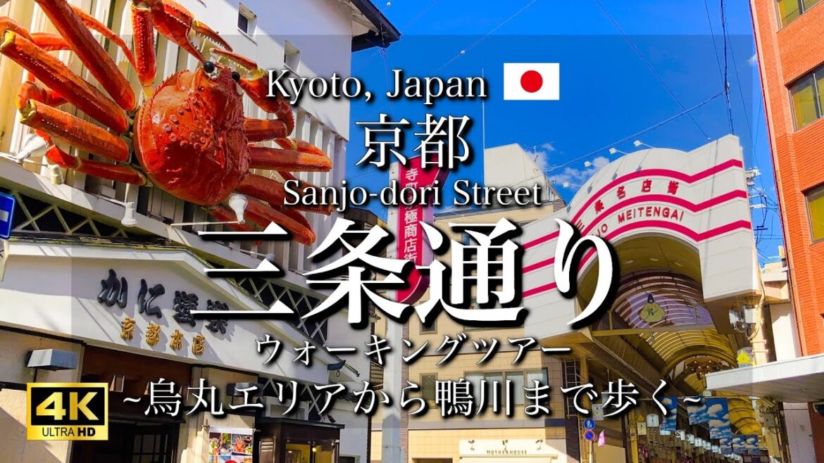 [京都|Kyoto]"三条通り"ウォーキングツアー｜賑やかな街並みと商店街、そして鴨川へ｜"Sanjo-dori Street" Walking Tour(Vlog)[4K]