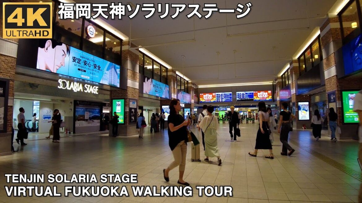 福岡天神ソラリアステージを歩く4k virtual Fukuoka japan walking tour Solaria Stage Tenjin Fukuoka