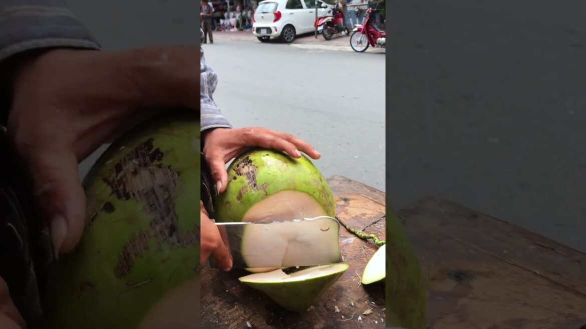Fresh coconut cutting skill #shorts #streetfood #viral #streetfood #asmr #coconut Fresh coconut cutting skill #shorts #streetfood #viral #streetfood #asmr #coconut