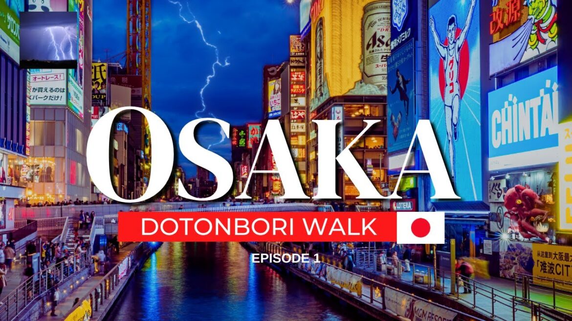 Dotonbori, Osaka 🇯🇵 4k walk in Lightening Thunderstorm 🌧️ Exclusive Travel Experience 1