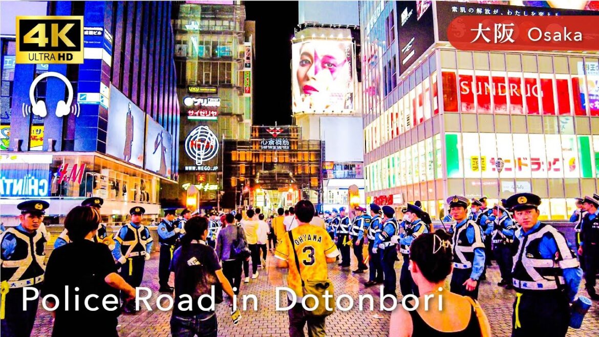 【Osaka💖】Walk Japan - Walking around Dotonbori at night after the Hanshin Championship ASMR [4K]