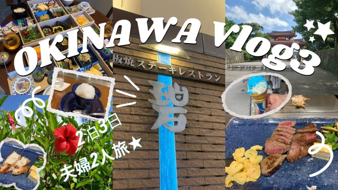 【沖縄Vlog3】2泊3日沖縄旅行🌺絶対行くべきグルメ！/ステーキ碧/エグゼス那覇の豪華朝食/現在の首里城