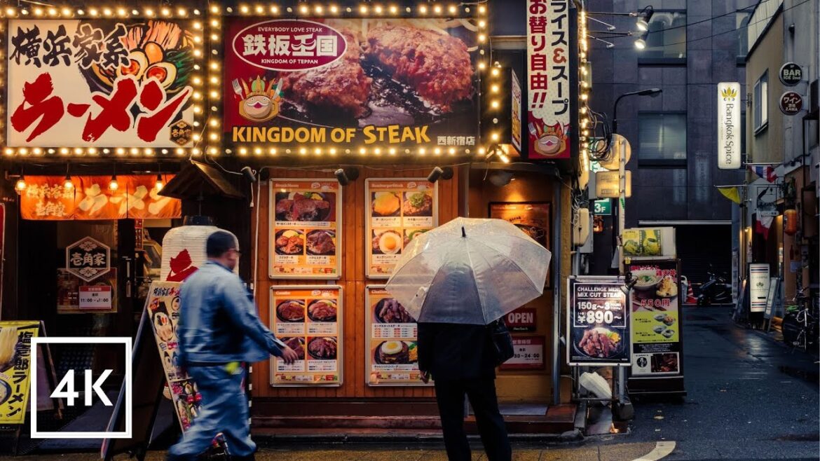 Tokyo Rainy Walks [4K] Urban Beauty in Japan