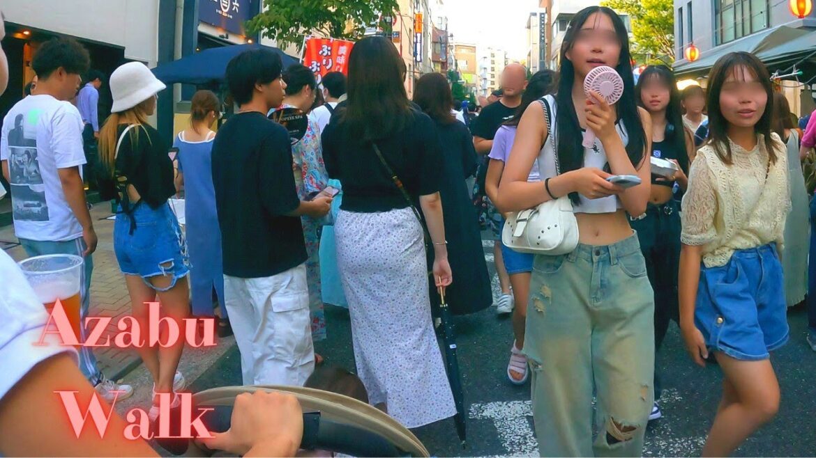 AZABU JUBAN SUMMER NIGHT FESTIVAL Tokyo in Japan walking tour.【4K】2023