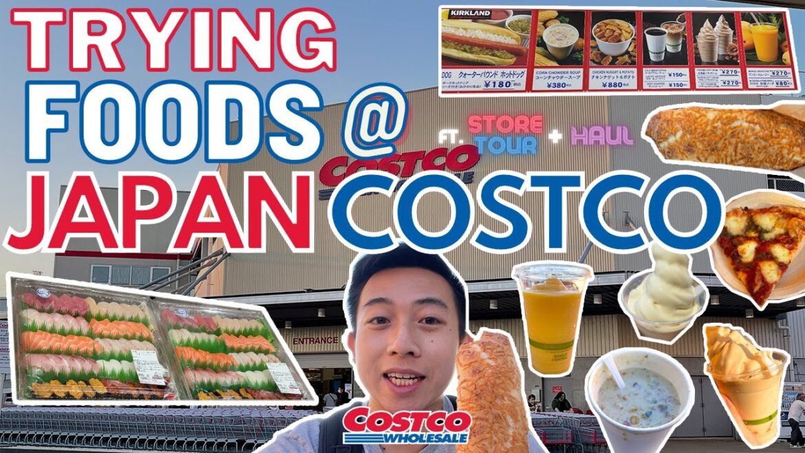 Trying JAPAN COSTCO FOOD COURT Items - COSTCO JAPAN STORE TOUR and Shopping Haul