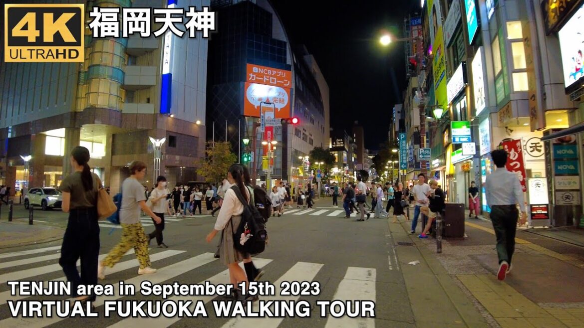 福岡天神を歩く4k virtual Fukuoka japan walking tour Tenjin