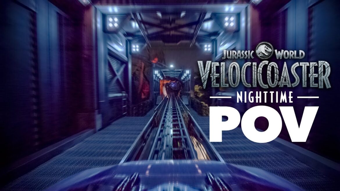 OFFICIAL JURASSIC WORLD VELOCICOASTER NIGHTTIME POV OFFICIAL JURASSIC WORLD VELOCICOASTER NIGHTTIME POV