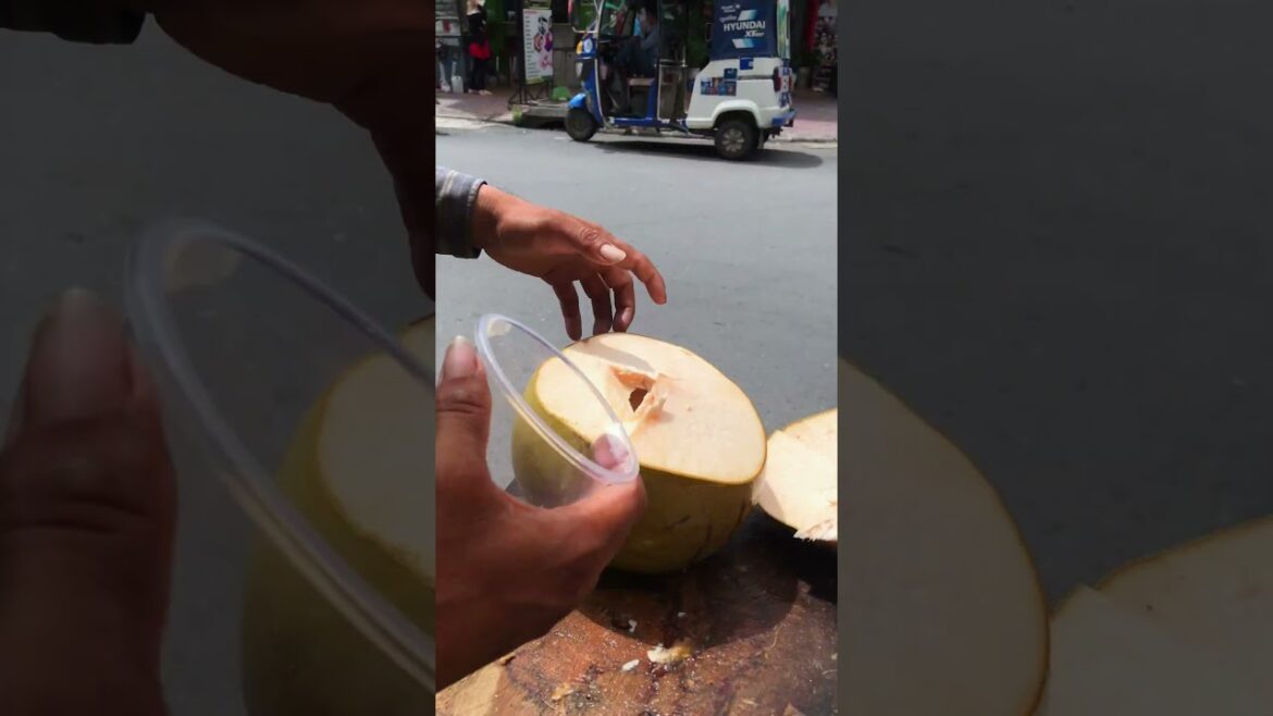 Fresh coconut cutting skill #short #streetfood #viral #coconut #asmr