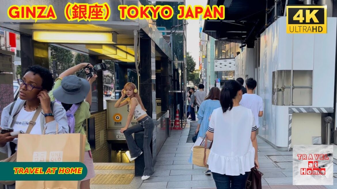 4k hdr japan travel | Walk in Ginza（銀座）Tokyo japan |  Relaxing Natural City ambience