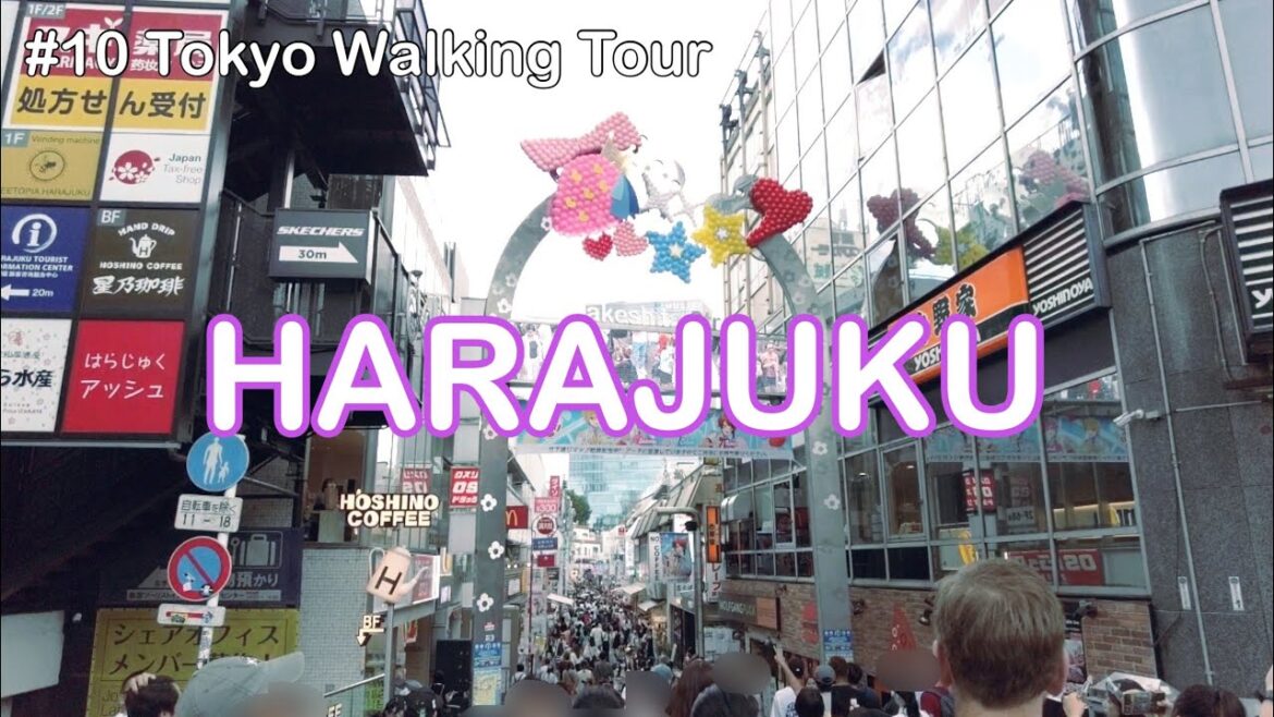 【# 10 Tokyo Walking Tour】Takeshita Street Walk in Summer, Harajuku Tokyo. Start from JR Harajuku.