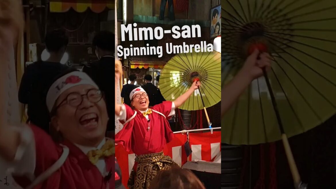 Mimo Spinning Umbrella (Kasa Mawashi) - Street Performance #japan #streetperformer