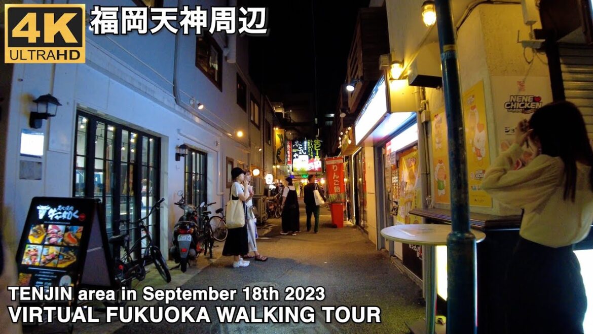 福岡天神を歩く4k virtual Fukuoka japan walking tour around Tenjin