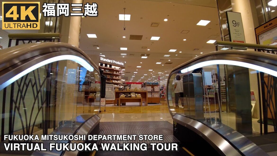 福岡三越を歩く4k virtual Fukuoka japan walking tour Fukuoka Mitsukoshi Department Store in Tenjin area