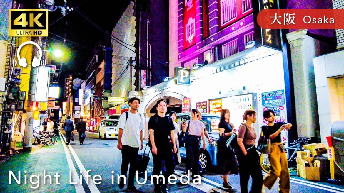 【Osaka💖】 Walk Japan - Walking through the night shopping district of Umeda Station at night ASMR[4K]
