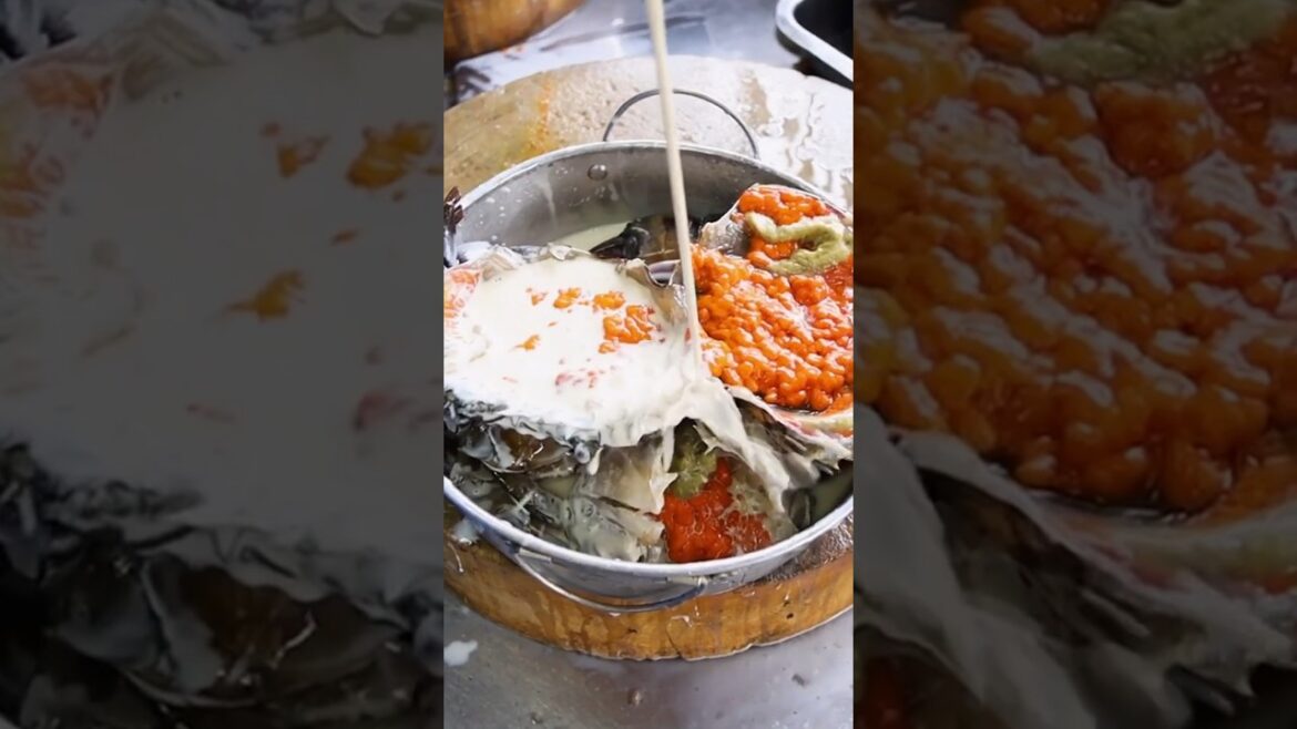 Irresistible Steamed Crab Roe with Fresh Milk - Thai Street Food