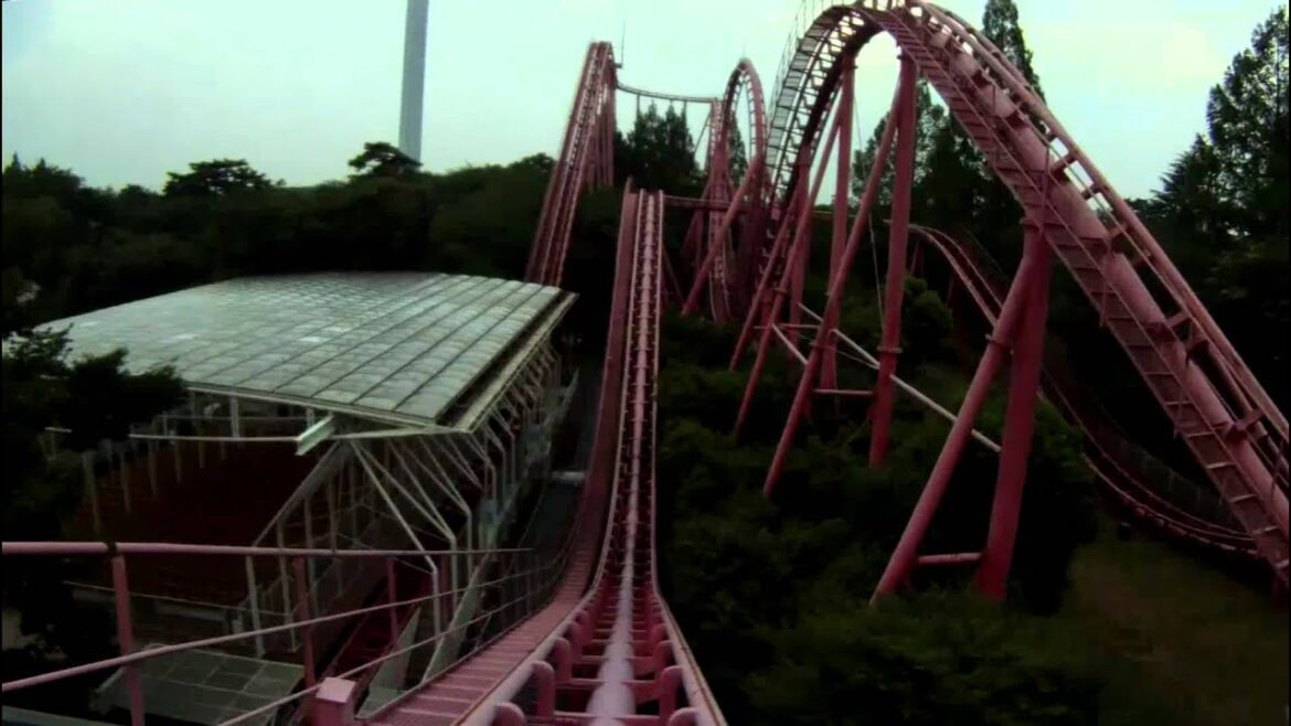 Loop Screw Coaster Roller Coaster POV Front Seat Seibuen Yuenchi Tokyo Japan 1080p HD