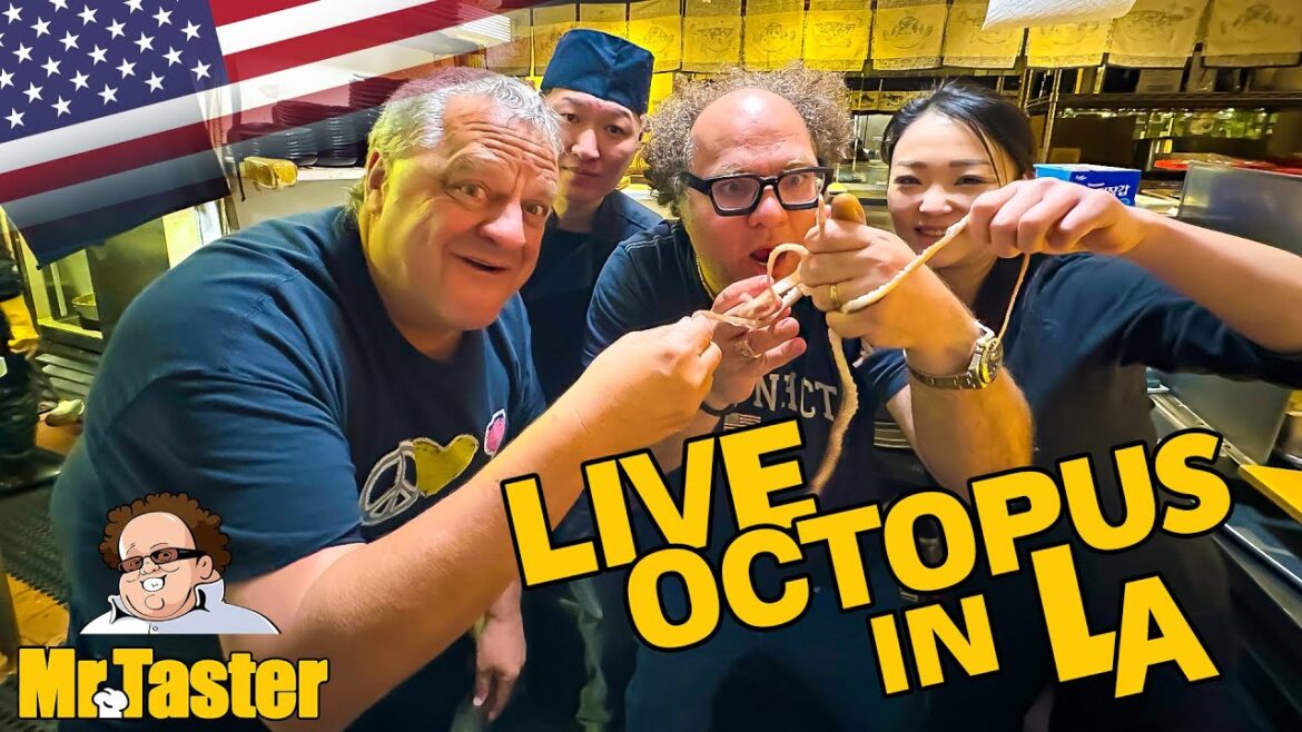 Weirdest moment of my life, tasting live octopus, rattlesnake & rabbit sausage in LA