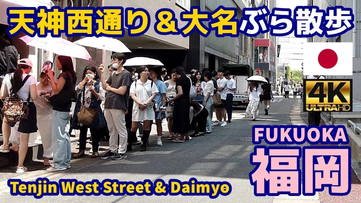 [4K]【福岡博多街歩き／Fukuoka Walk】28 天神西通り＆大名 夏のぶら散歩｜Tenjin West Street & Daimyo｜九州｜福岡県福岡市中央区｜観光｜旅行