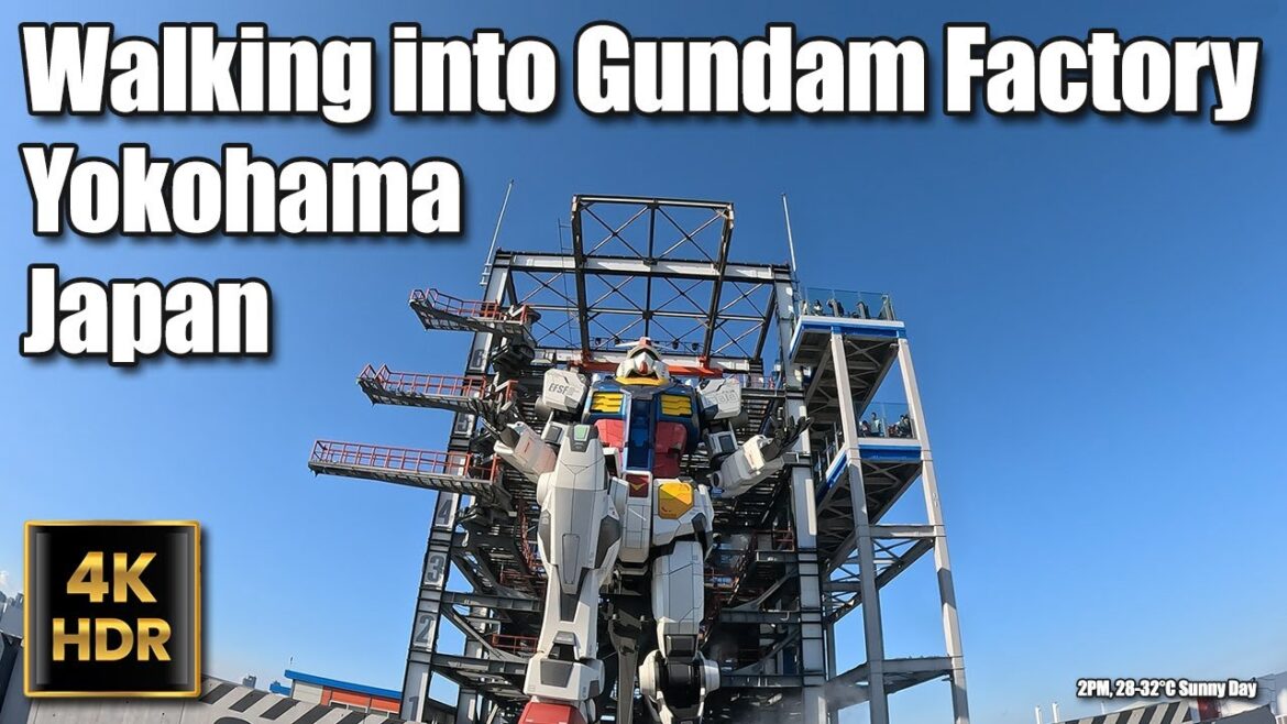 Japan Walking Tour - Walking in Gundam Factory Yokohama, Japan (Music for relaxation)ASMR [4K 60fps]