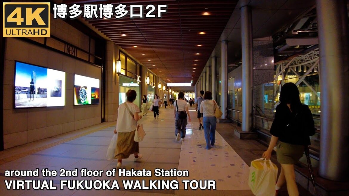 博多駅2階を歩く4k virtual Fukuoka japan walking tour around the 2nd floor of Hakata station