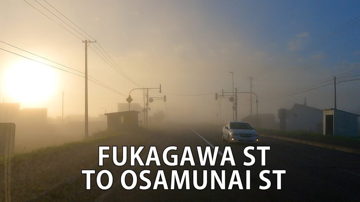 Hokkaido Japan Drive – JR Fukagawa St. to Osamunai St. – Morning Mist Hokkaido Japan Drive - JR Fukagawa St. to Osamunai St. - Morning Mist