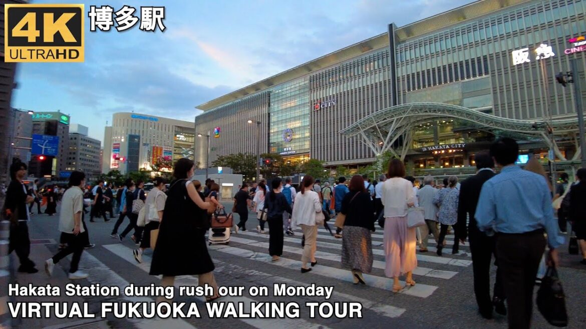 博多駅を歩く 4k virtual Fukuoka japan walking tour around Hakata station