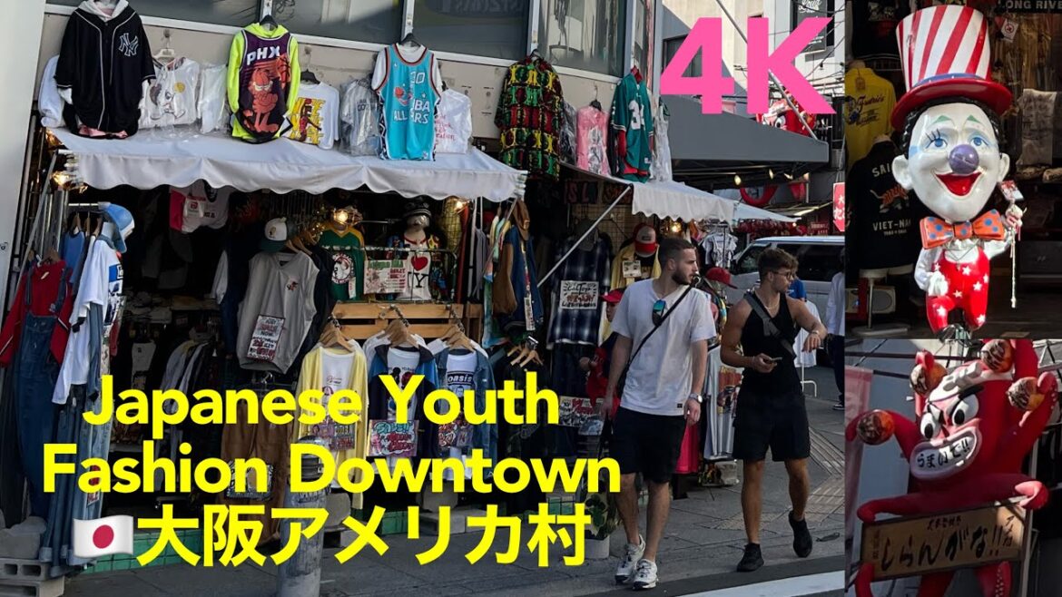 [4K] 🇯🇵アメリカ村-大阪 Japanese Youth Fashion Downtown-America Mura, Osaka Japan